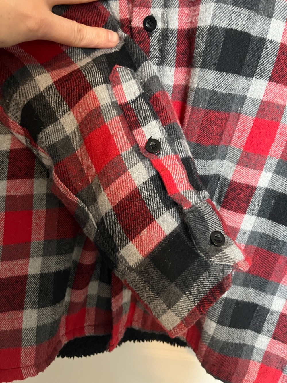Red & Black Plaid Lightweight Shirt Jacket - Men - Picture 3 of 5